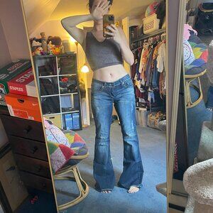 YMI Curvy Fit Blue Flare Jeans Size 11 Junior